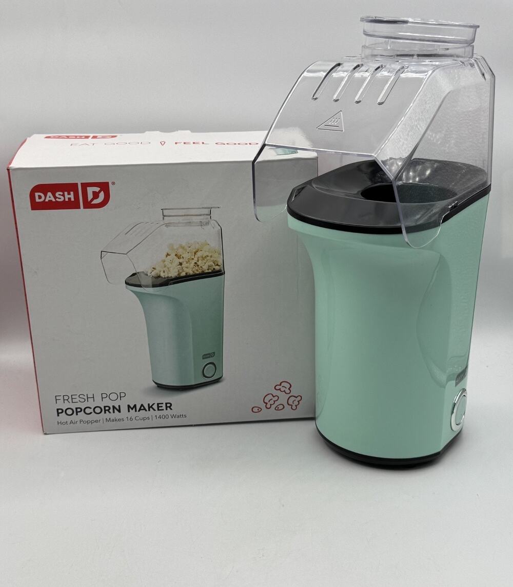 Dash Fresh Pop Popcorn Maker in Aqua, Brand New, Makes 16 Cups, NIB